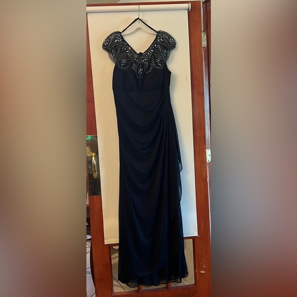 Navy Blue Escape Dress size 16 worn once. Mint condition.